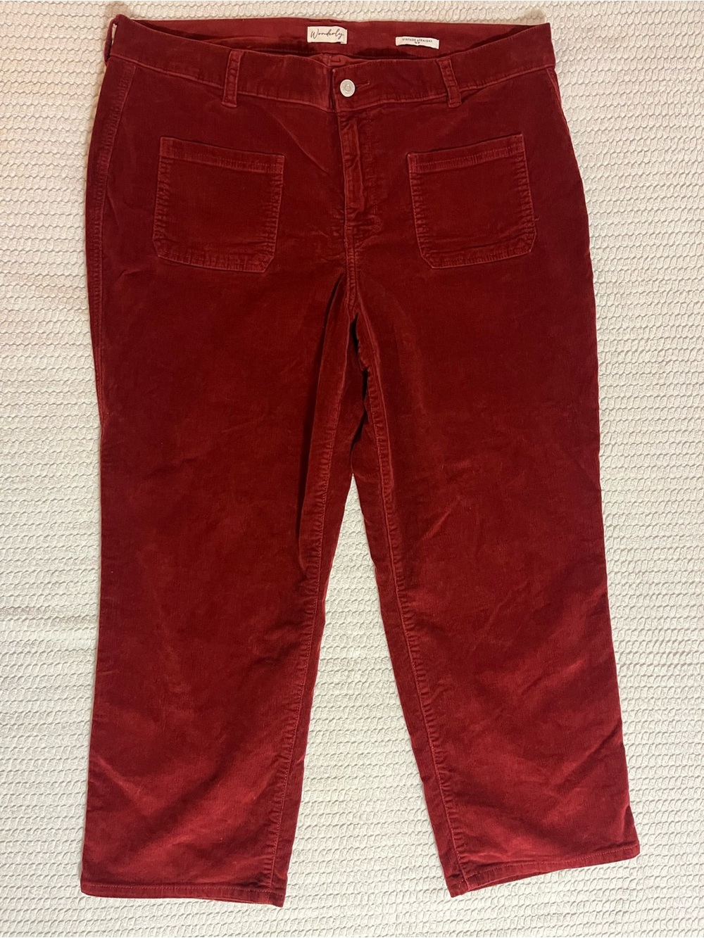 Wonderly Women’s Corduroy Pants in Deep Red